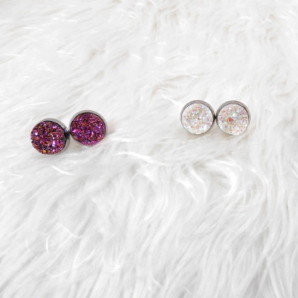 🆕️ Druzy Stud Earrings - Picture 6 of 8